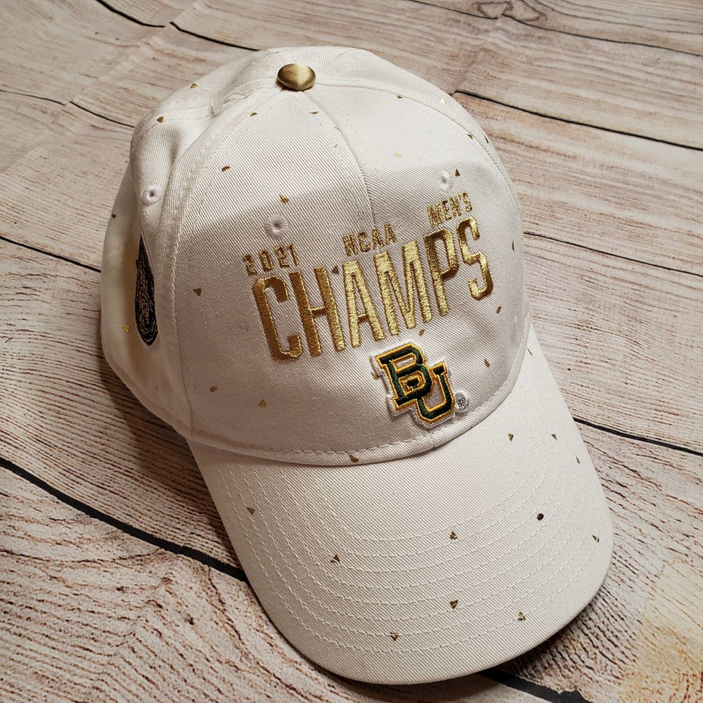 NIKE Baylor Bears 2021 NCAA Champs Snapback Hat Cap - White - Legacy 91
